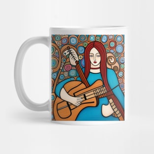 Woman playing a Guitar Mug